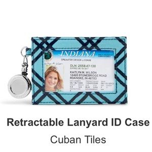 Vera Bradley Retractable Lanyard ID Case CubanTile
